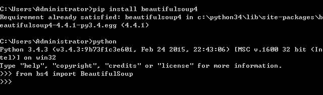Python3.4-安装beautifulsoup4 4.4.1