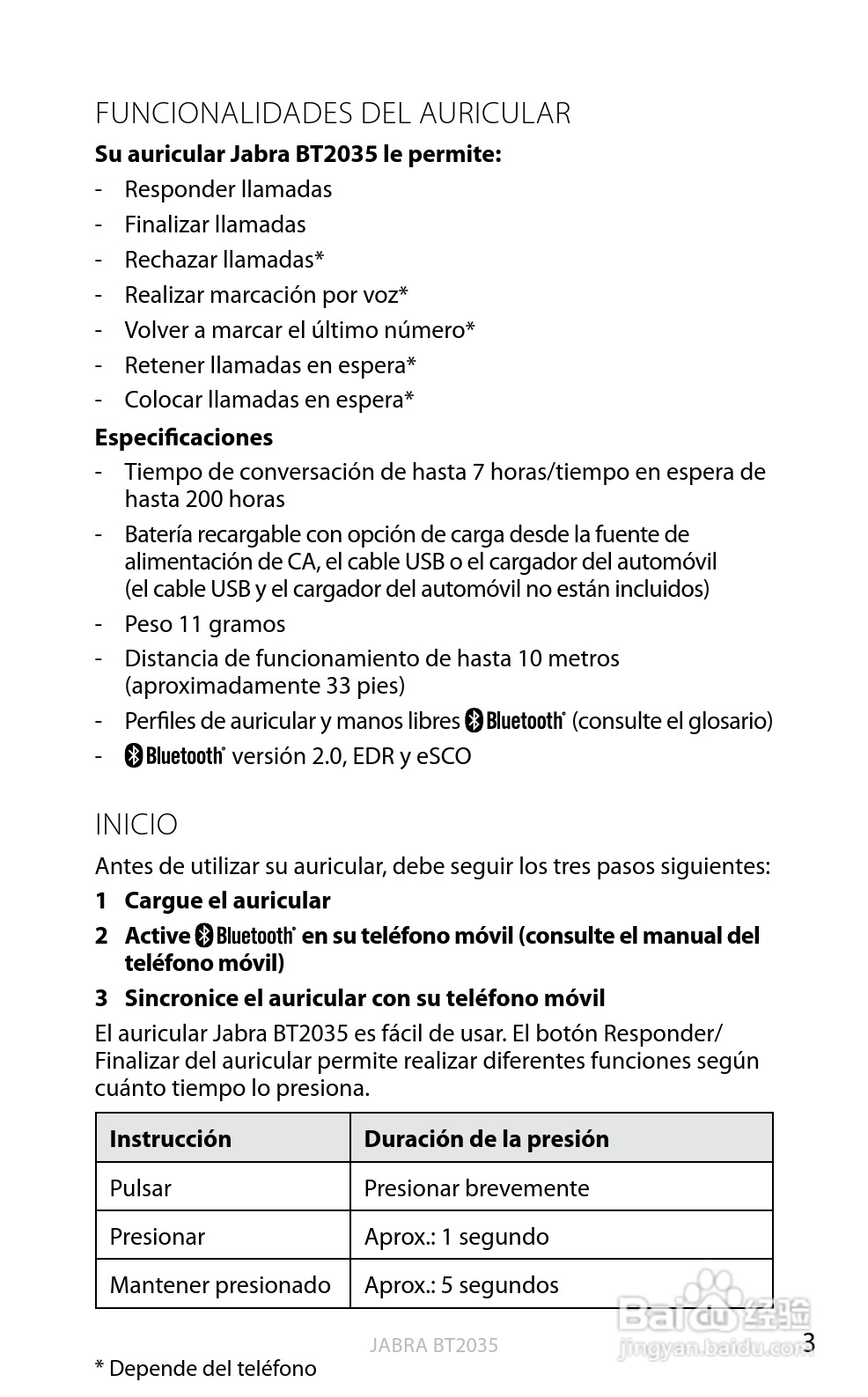 捷波朗BT2035蓝牙耳机使用说明书:[15]