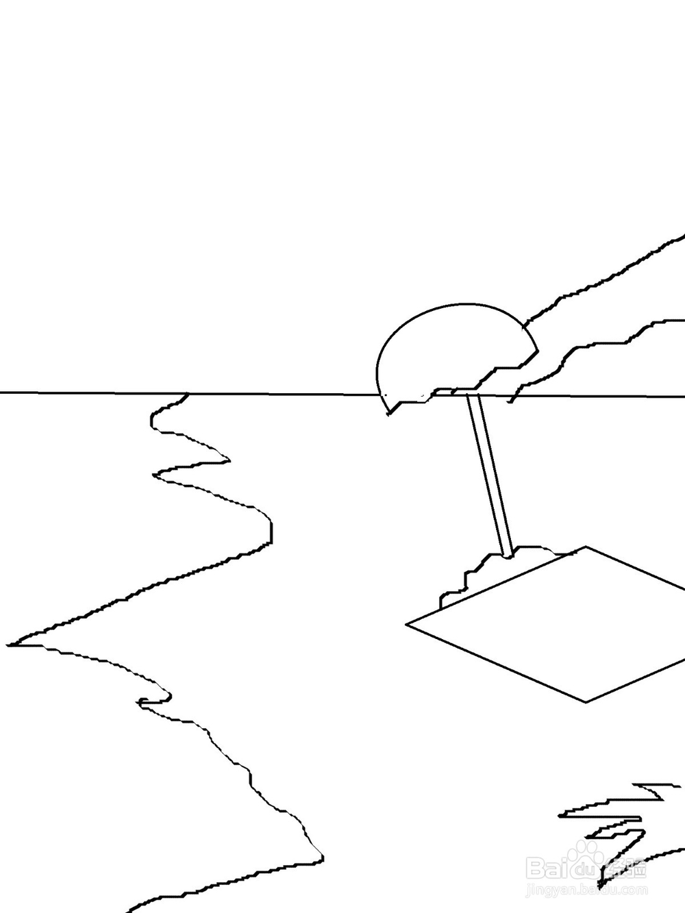 怎样简单画海滩风景画