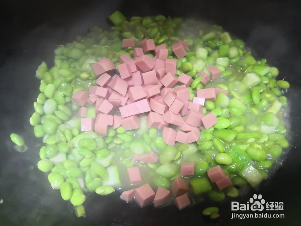 超级香的青豆火腿丝瓜