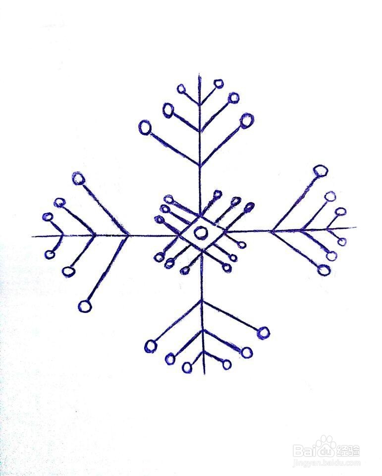 《雪花》圆珠笔画