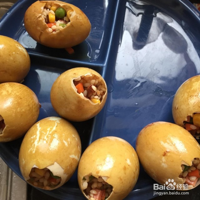 五彩糯米蛋的简单做法