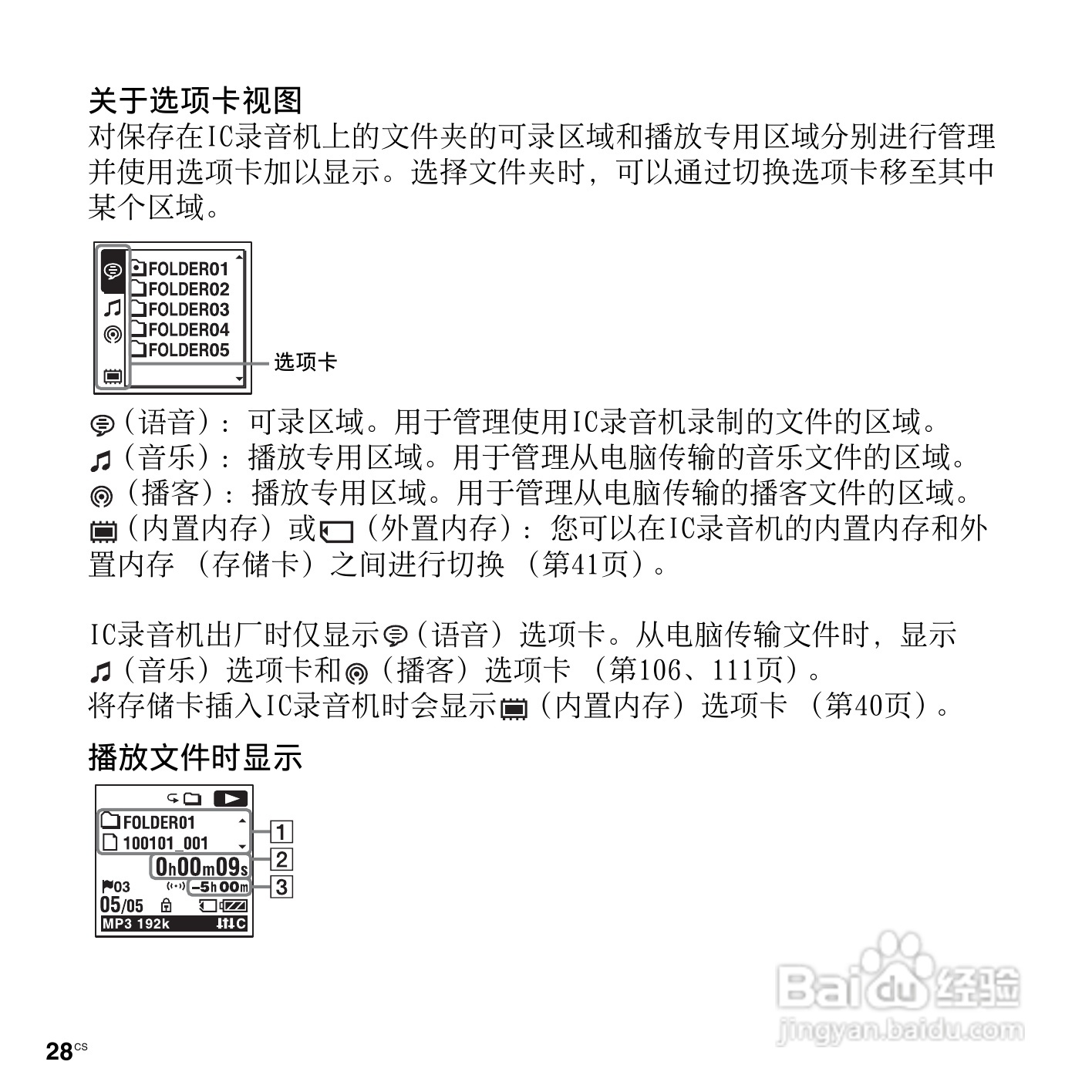 索尼ICD-UX513F数码录音笔使用说明书:[3]