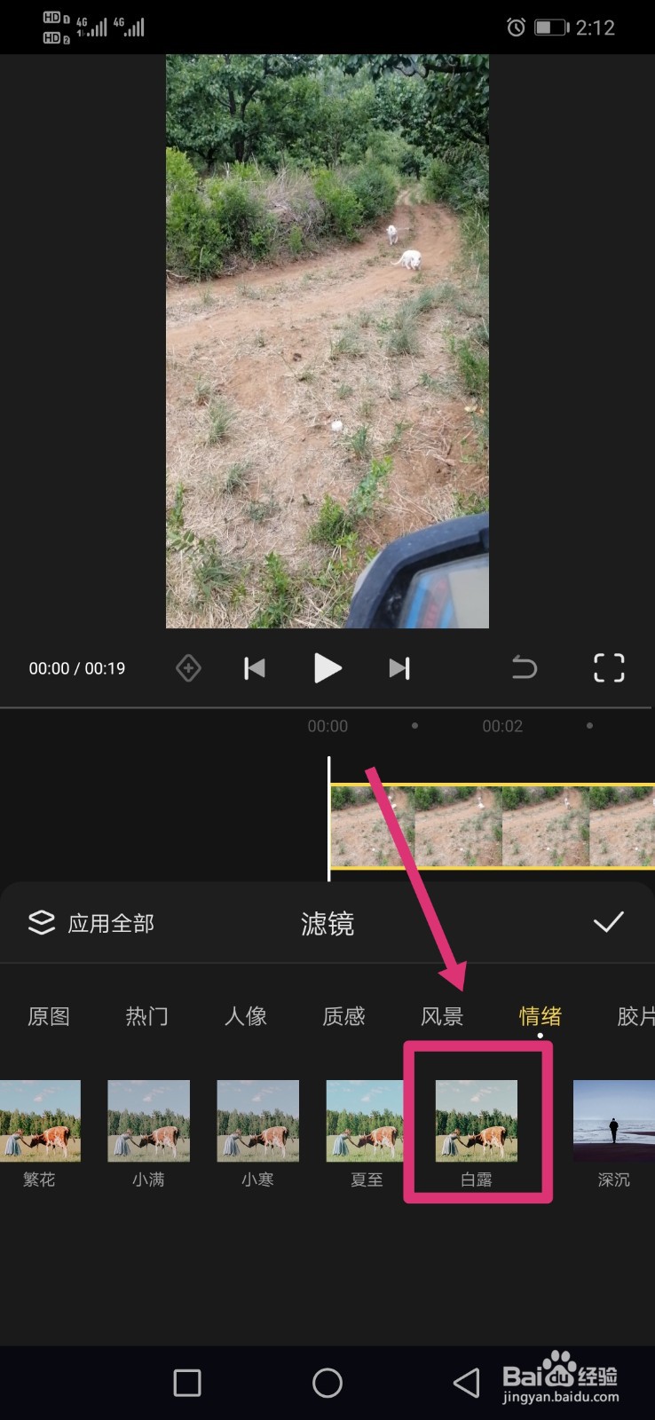 快剪辑如何给视频添加白露滤镜