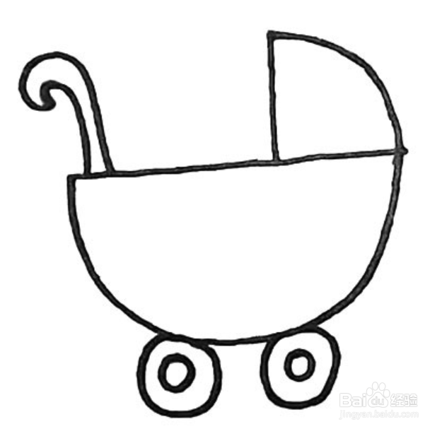 豪华婴儿车简笔画