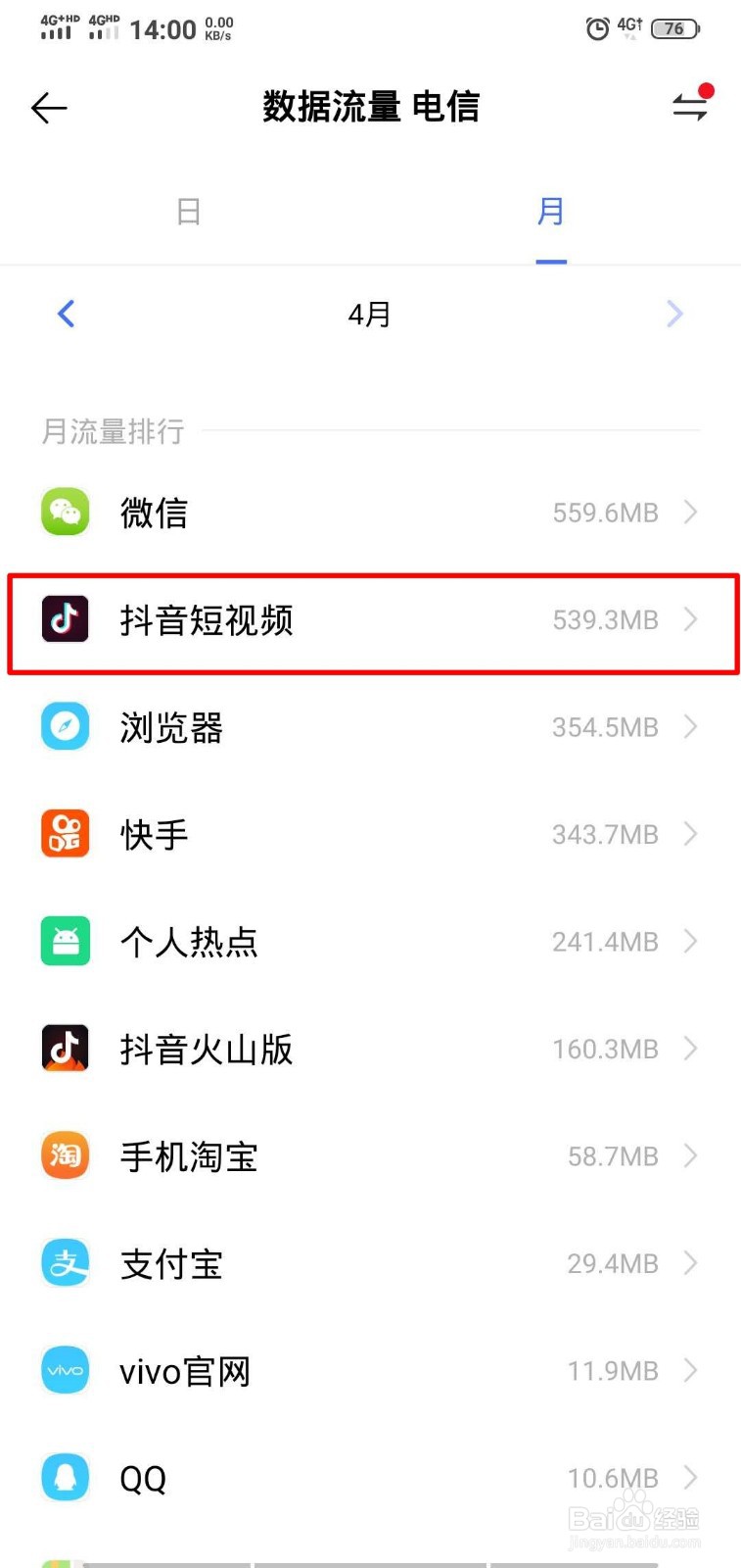 怎样查看抖音小视频平均每天使用多少流量?
