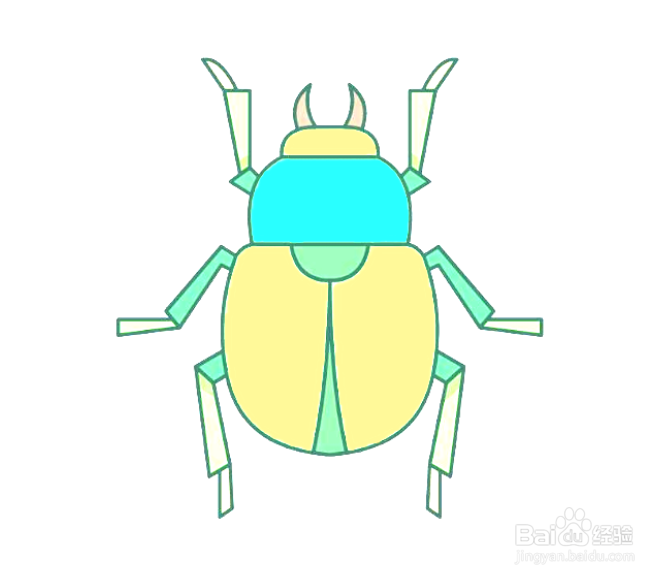 如何画甲虫的简笔画