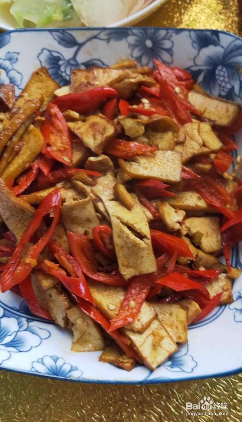 豆干炒辣椒的做法