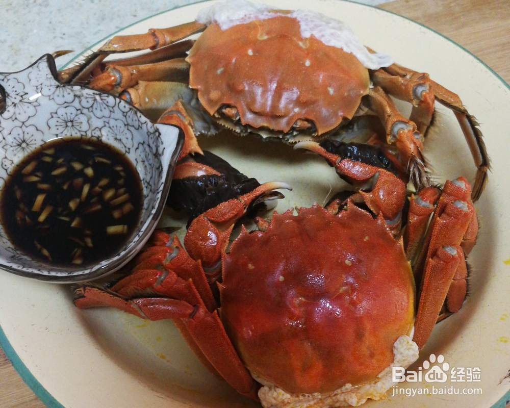 自己做清蒸大闸蟹海鲜美食