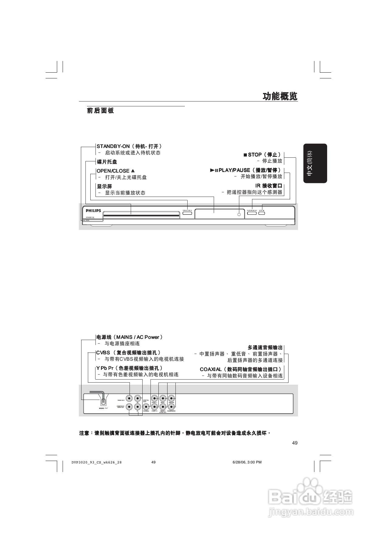 飞利浦DVP3020/93 DVD播放机使用说明书:[1]