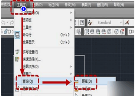 cad中怎么测量两条线间垂直距离