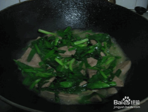 韭菜猪肝的做法