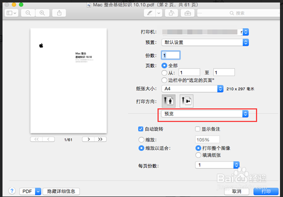 Mac 电脑双面打印