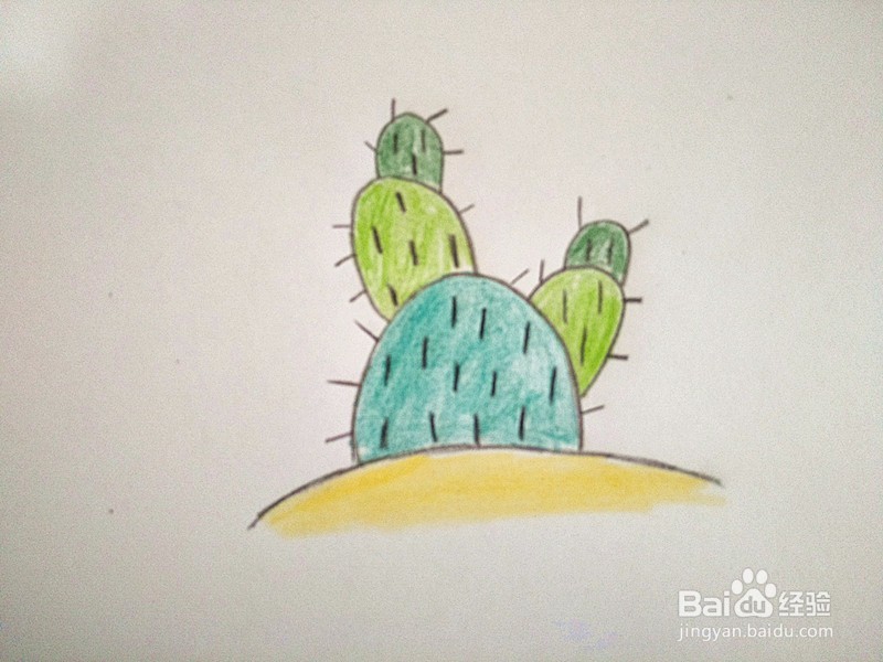 仙人掌简笔画的画法