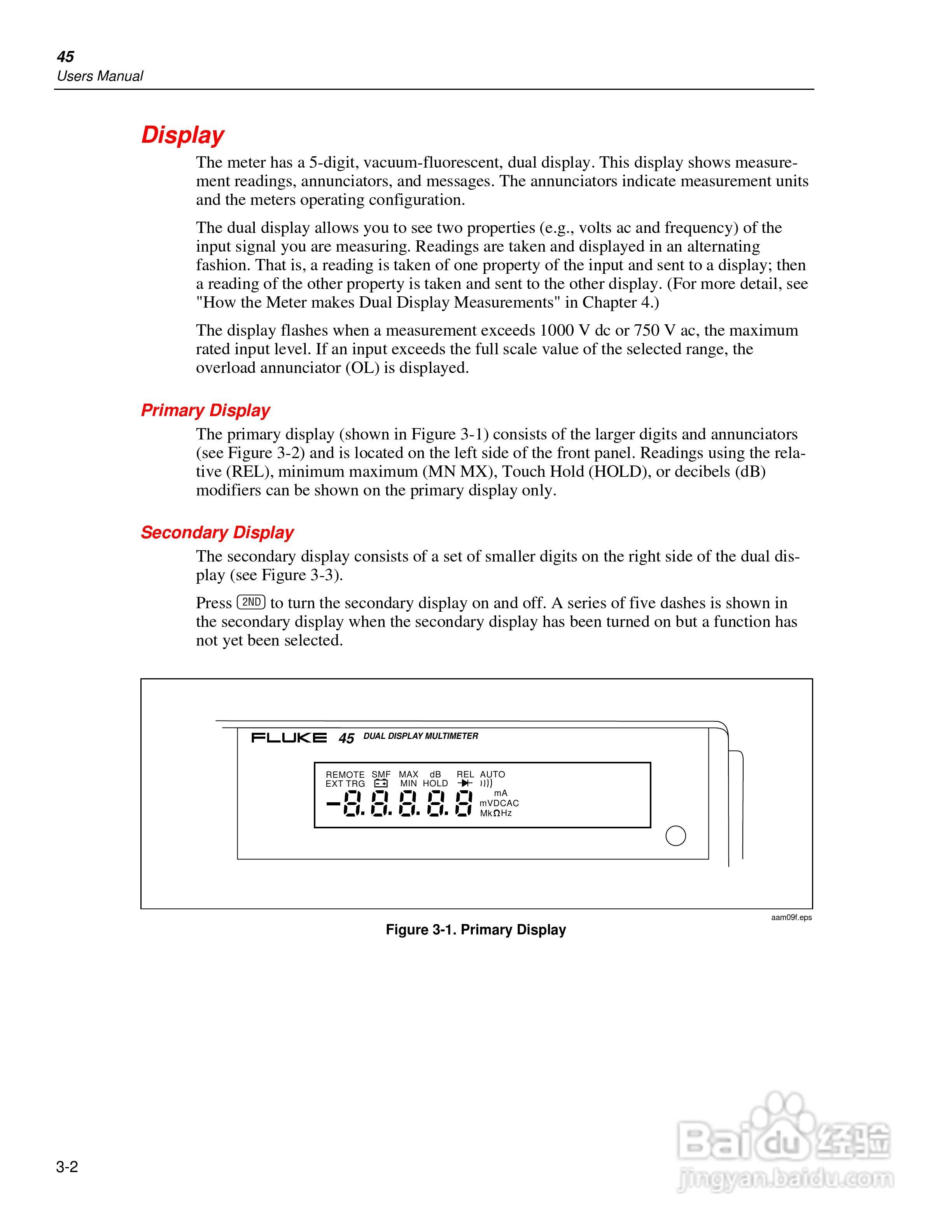 福禄克Fluke45万用表说明书:[3]