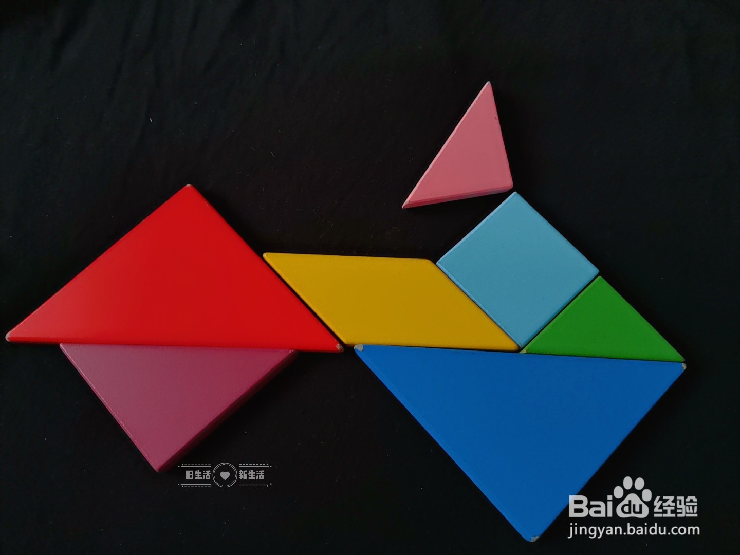 如何用七巧板拼出一辆摩托车