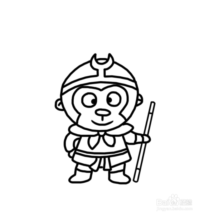 怎么画卡通孙悟空的简笔画