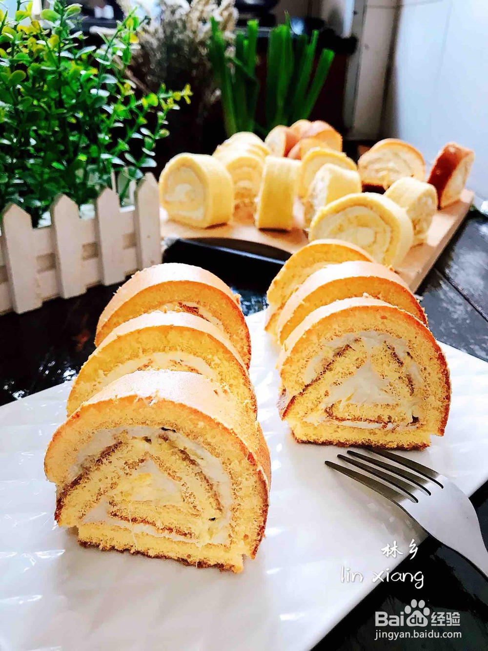 小孩子爱吃的甜味榴莲蛋糕卷