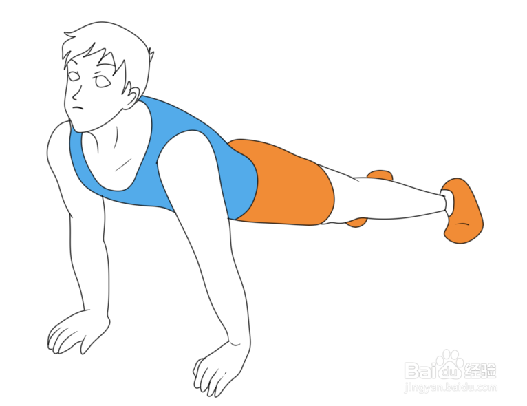 简笔画--做俯卧撑男孩的画法