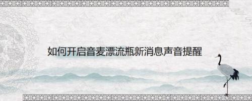 如何开启音麦漂流瓶新消息声音提醒