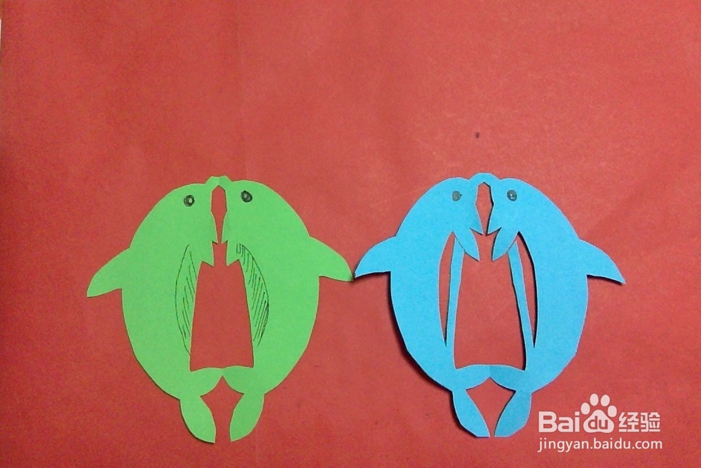 <b>怎么剪海豚的剪法手工剪纸创意对称图样动物</b>