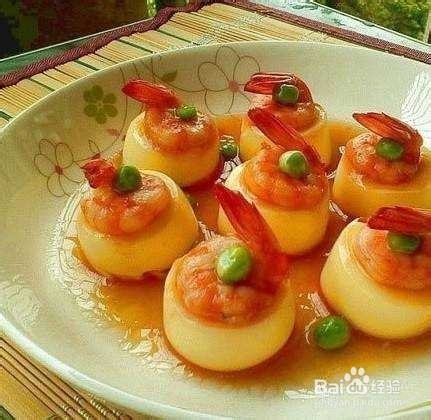 鲜嫩爽滑，营养丰富的虾仁蒸日本豆腐