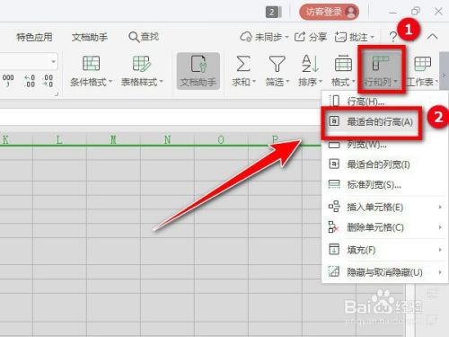 WPS Excel如何快速调整行高列框?
