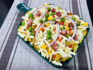 咖喱鸡椰汁焗饭的做法