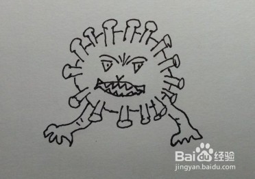 如何画冠状病毒卡通画