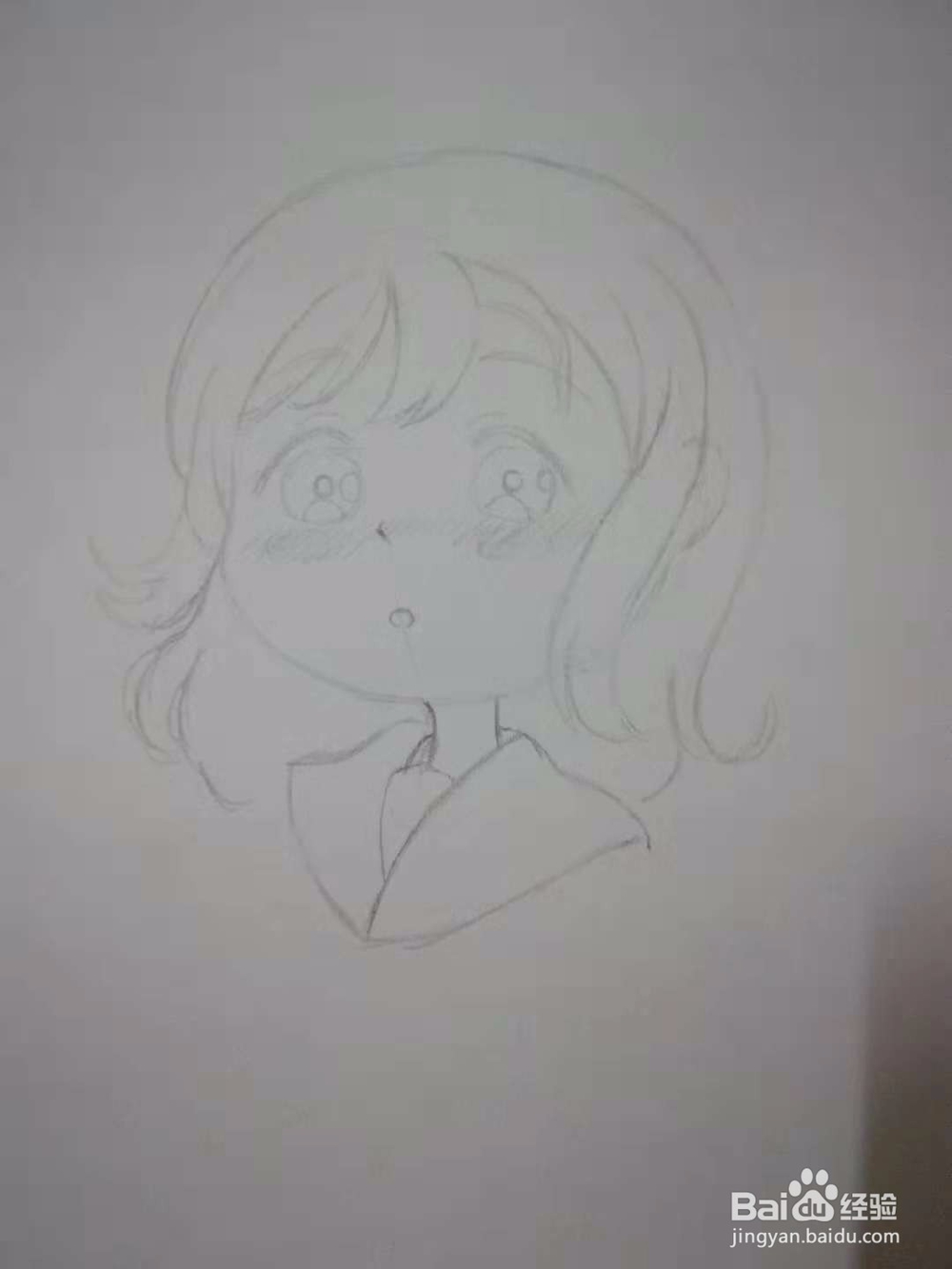 漫画水手服高中生人物手绘插画线稿教程