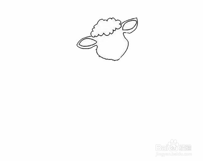 带铃铛的小羊的简笔画