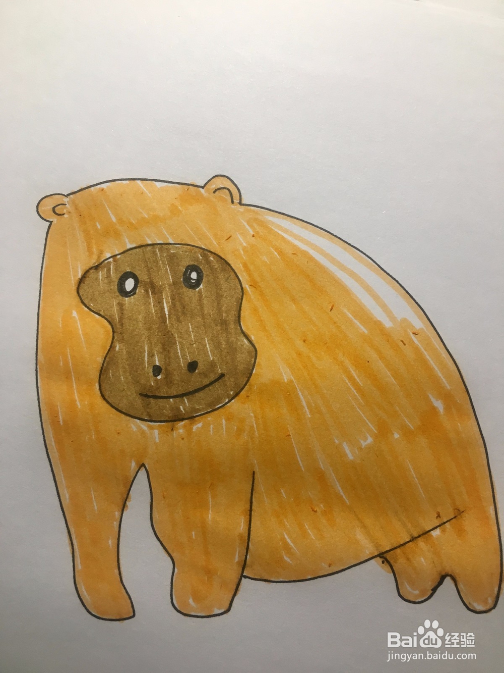 画一只猩猩 简笔画 涂鸦画 儿童美术