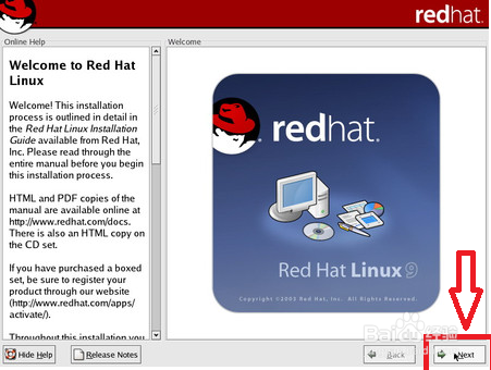Linux基础命令学习：[2]redhat9安装