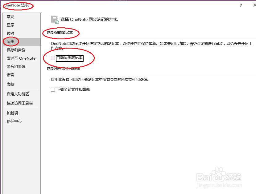 OneNote 2016如何设置自动同步笔记本
