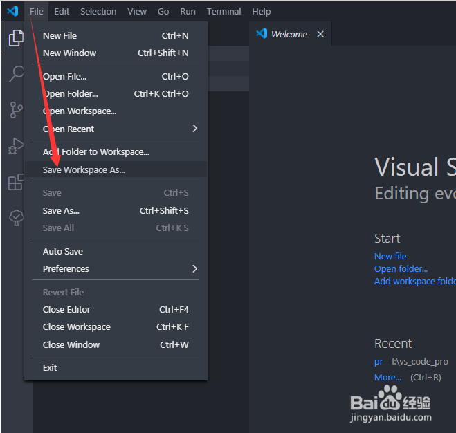 vs code 如何创建工作区workspaces