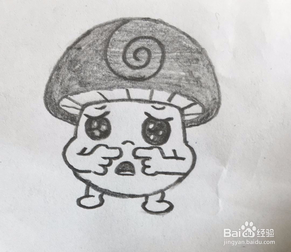 楚楚可怜的蘑菇君如何画