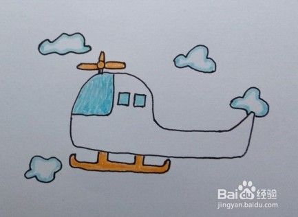 直升飞机画法教程（1）简笔画，怎么画直升飞机
