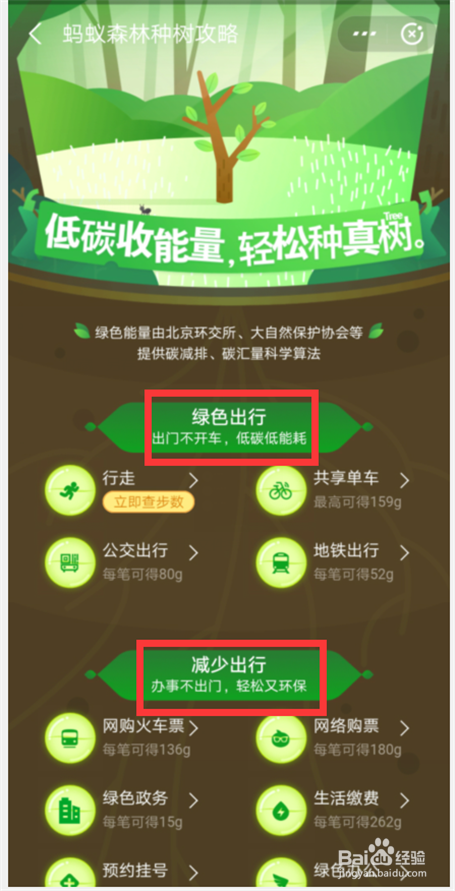 支付宝蚂蚁森林怎么获得绿色能量