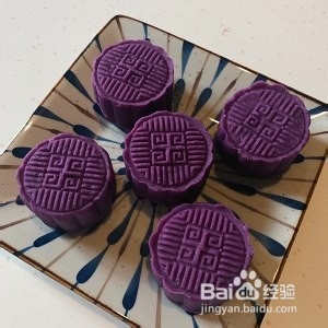 紫薯味豆沙糕