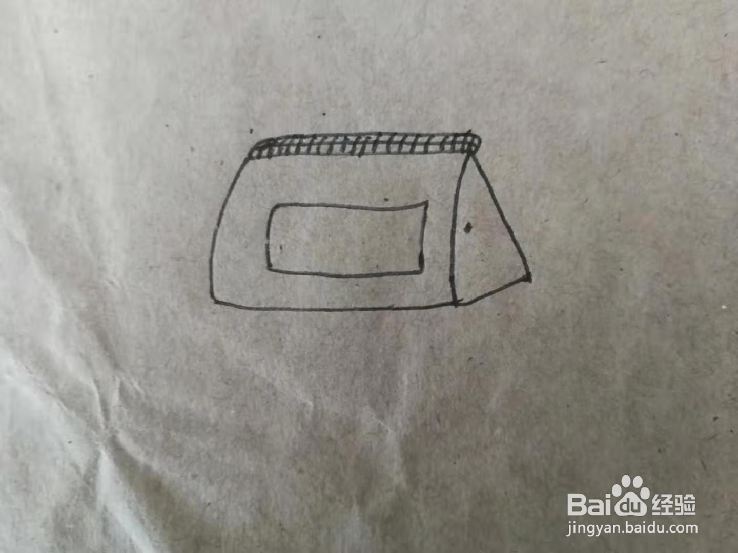 简笔画金黄色小钱包