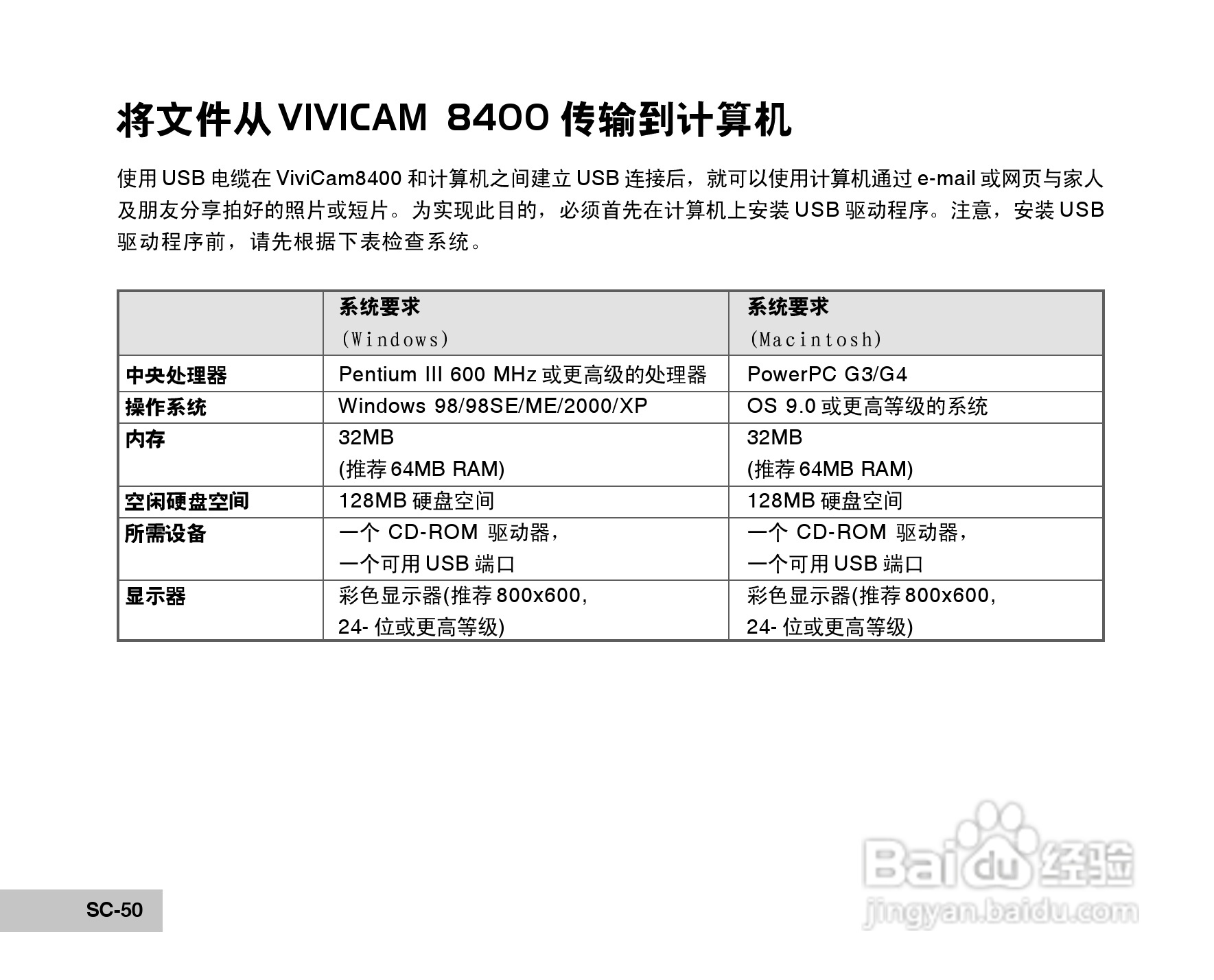 威达ViviCam 8400 数码相机使用说明书:[5]