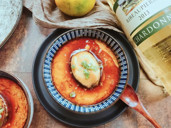 葱油鲍鱼蒸水蛋