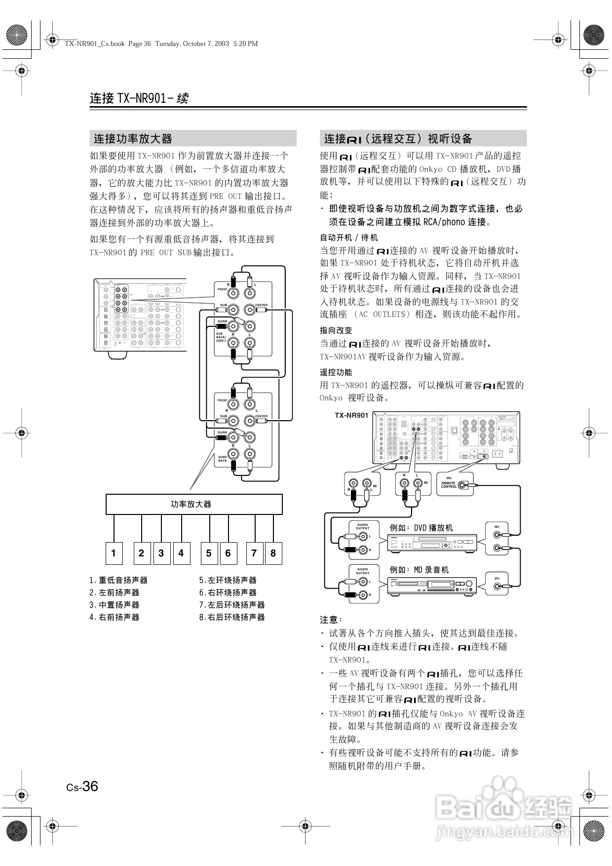 安桥AV接收机TX-NR901型使用说明书:[2]