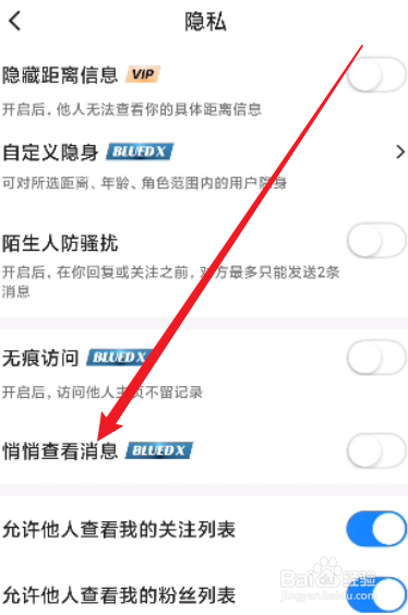 Blued怎么开启悄悄查看消息