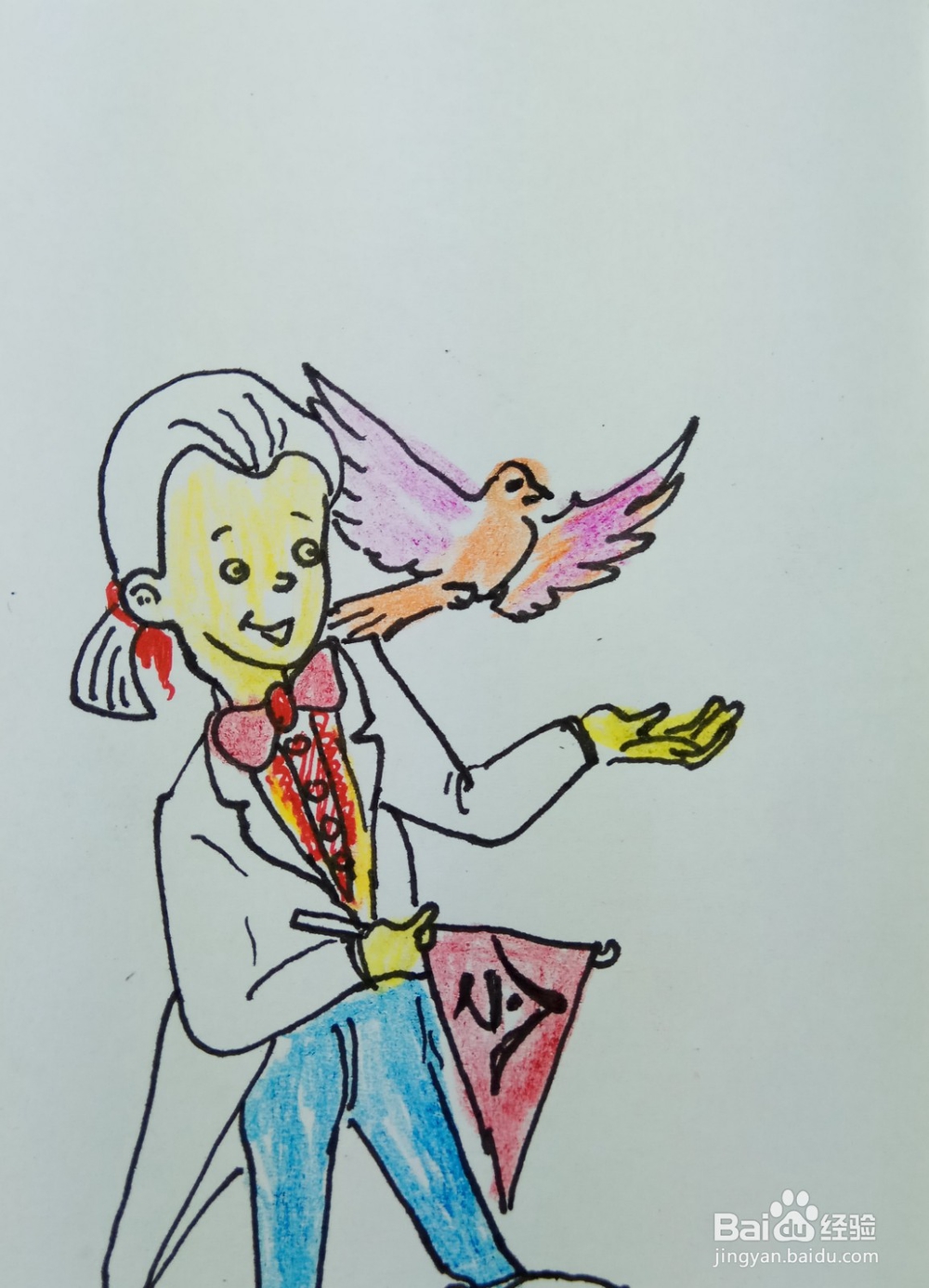 怎样画简笔画“号令小鸟”