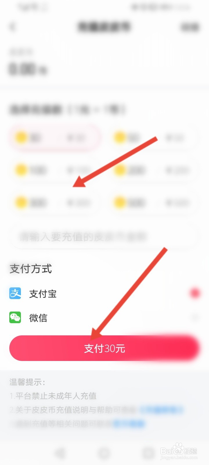 皮皮怎么进行充值