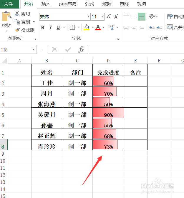 Excel如何制作数据可视化进度条