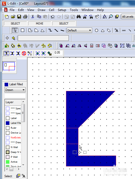 Tanner L-edit中图案的水平和竖直分割