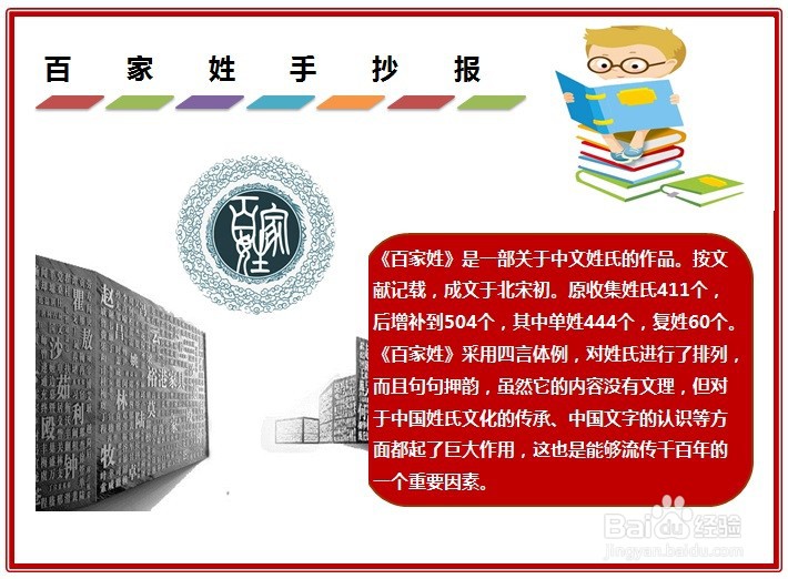 百家姓手抄报图片