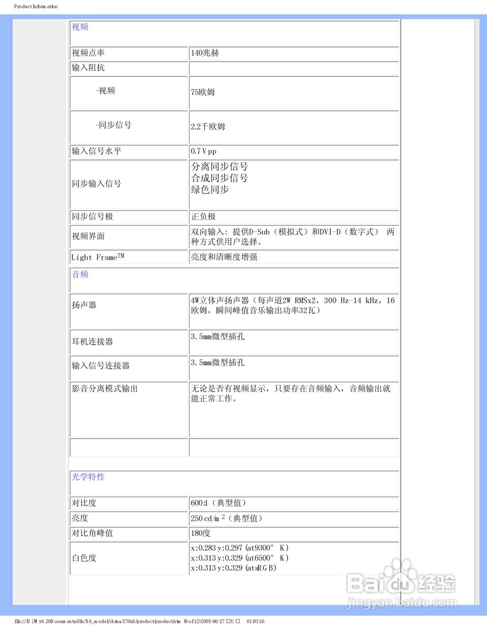 飞利浦170X6FB/93液晶显示器使用说明书:[2]